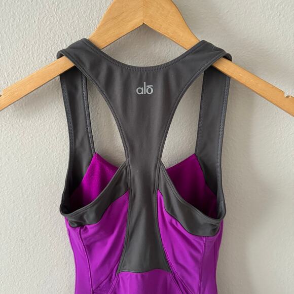 Alo Coolfit Racerback Tank Top Purple Gray Size XS - Picture 8 of 12